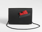 schwarze Satin-Clutch von Christian Dior