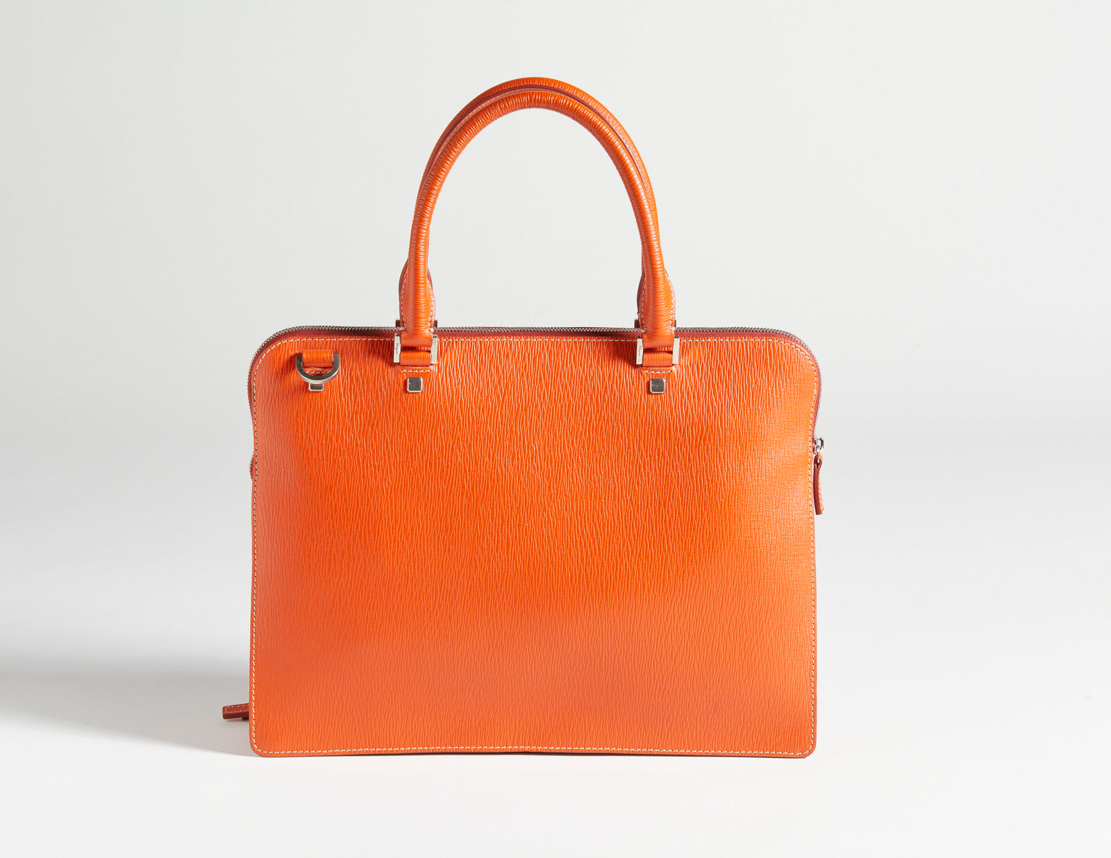 Salvatore Ferragamo Epi Leather Laptop Bag Orange