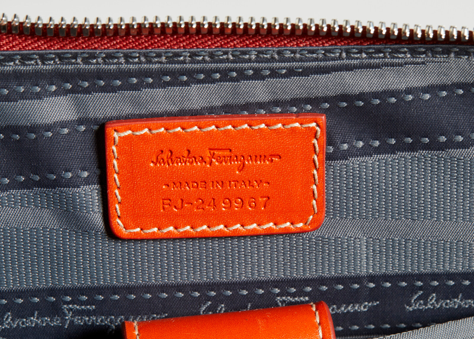 Salvatore Ferragamo Epi Leather Laptop Bag Orange