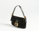 Borsa a spalla Fendi Black Velvet Baguette