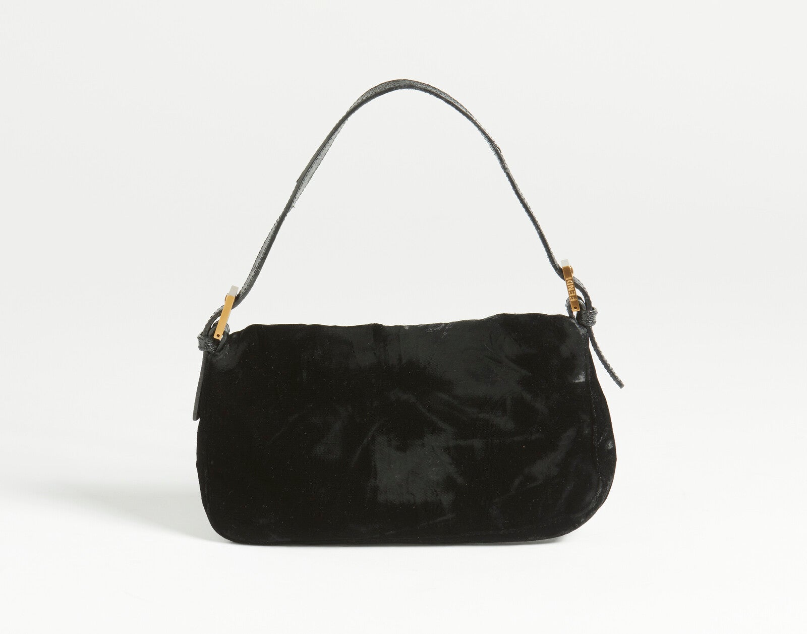 Borsa a spalla Fendi Black Velvet Baguette