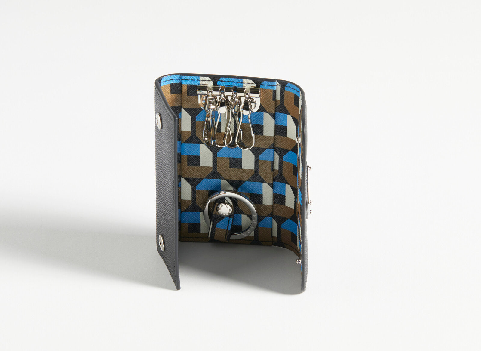 Portachiavi Prada  4-Key Case in pelle Saffiano  nero