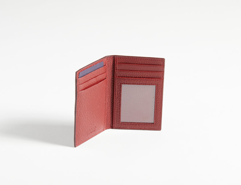 Portacarte Prada in pelle Saffiano color rubino