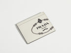 Portacarte Prada bianco e nero
