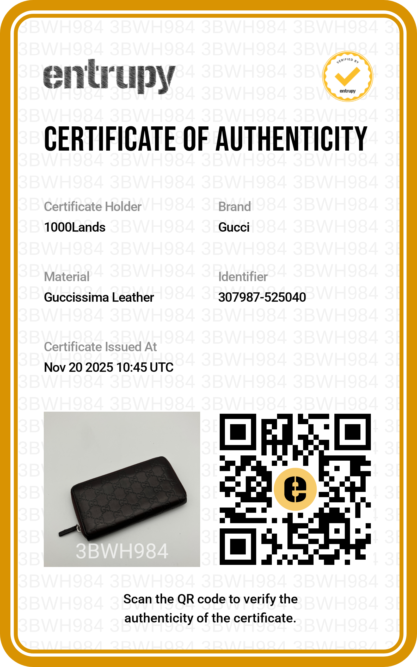 Portafoglio Gucci pelle Guccissima marrone