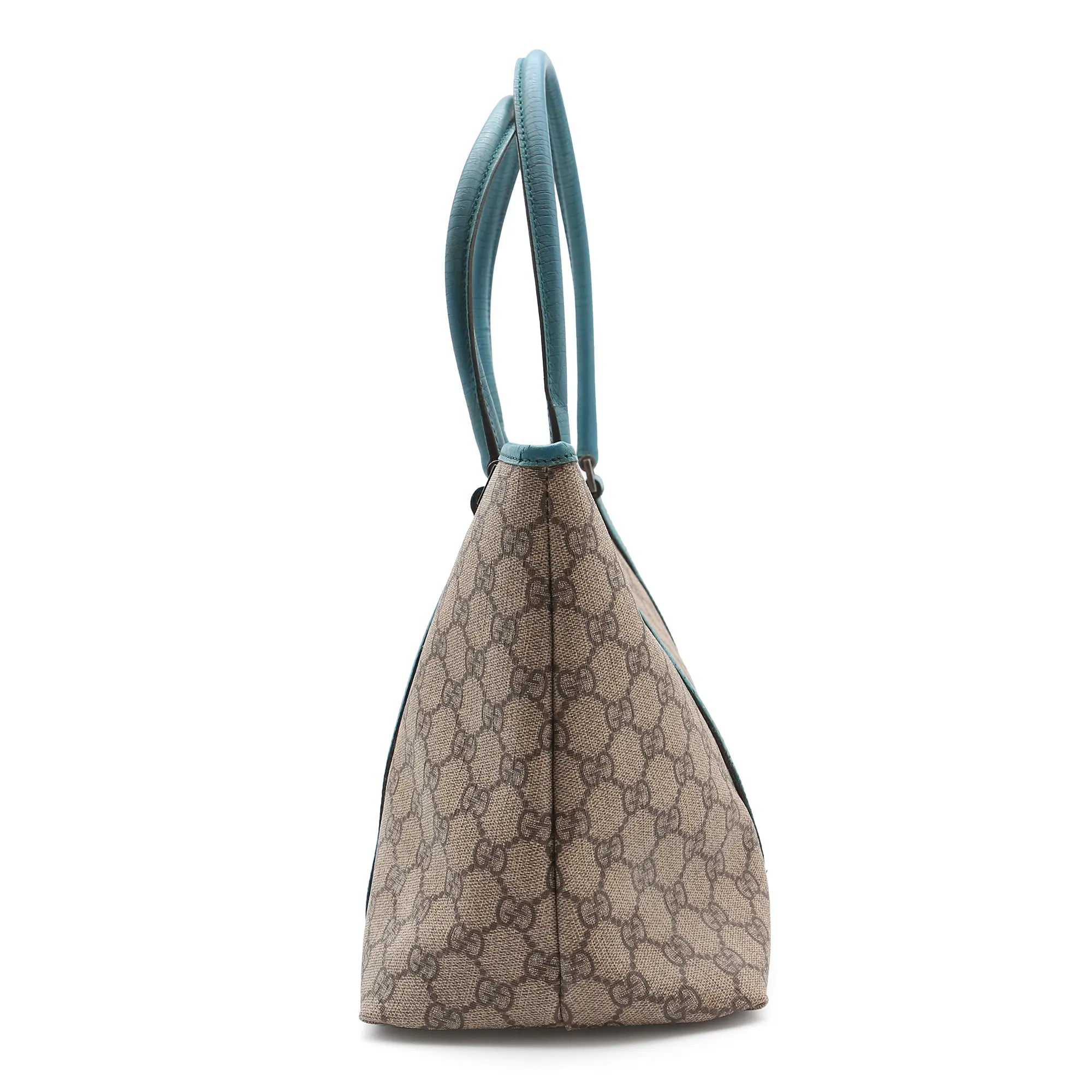 Borsa a spalla Gucci Joy  Tote GG Supreme  monogram beige e azzurra
