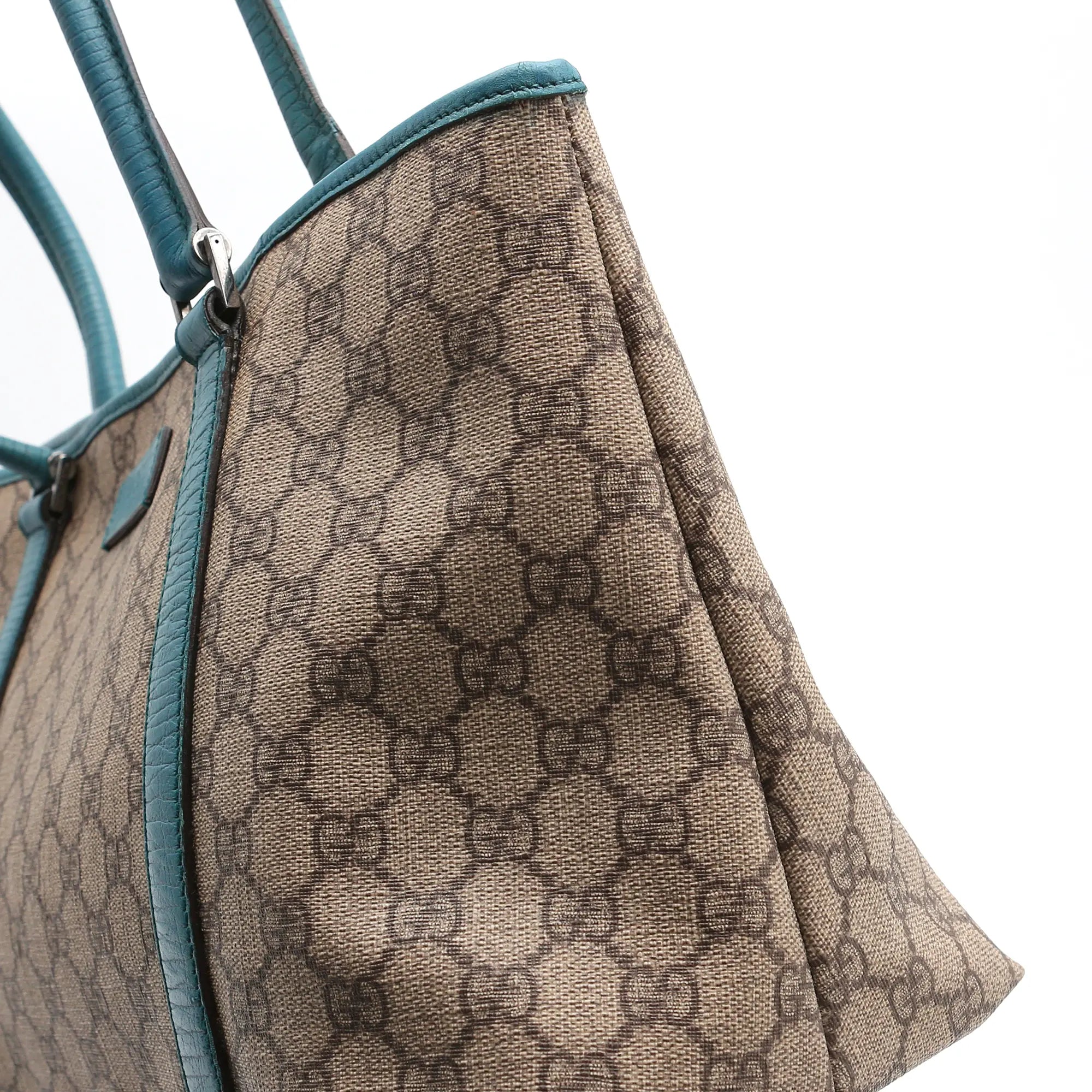 Borsa a spalla Gucci Joy  Tote GG Supreme  monogram beige e azzurra