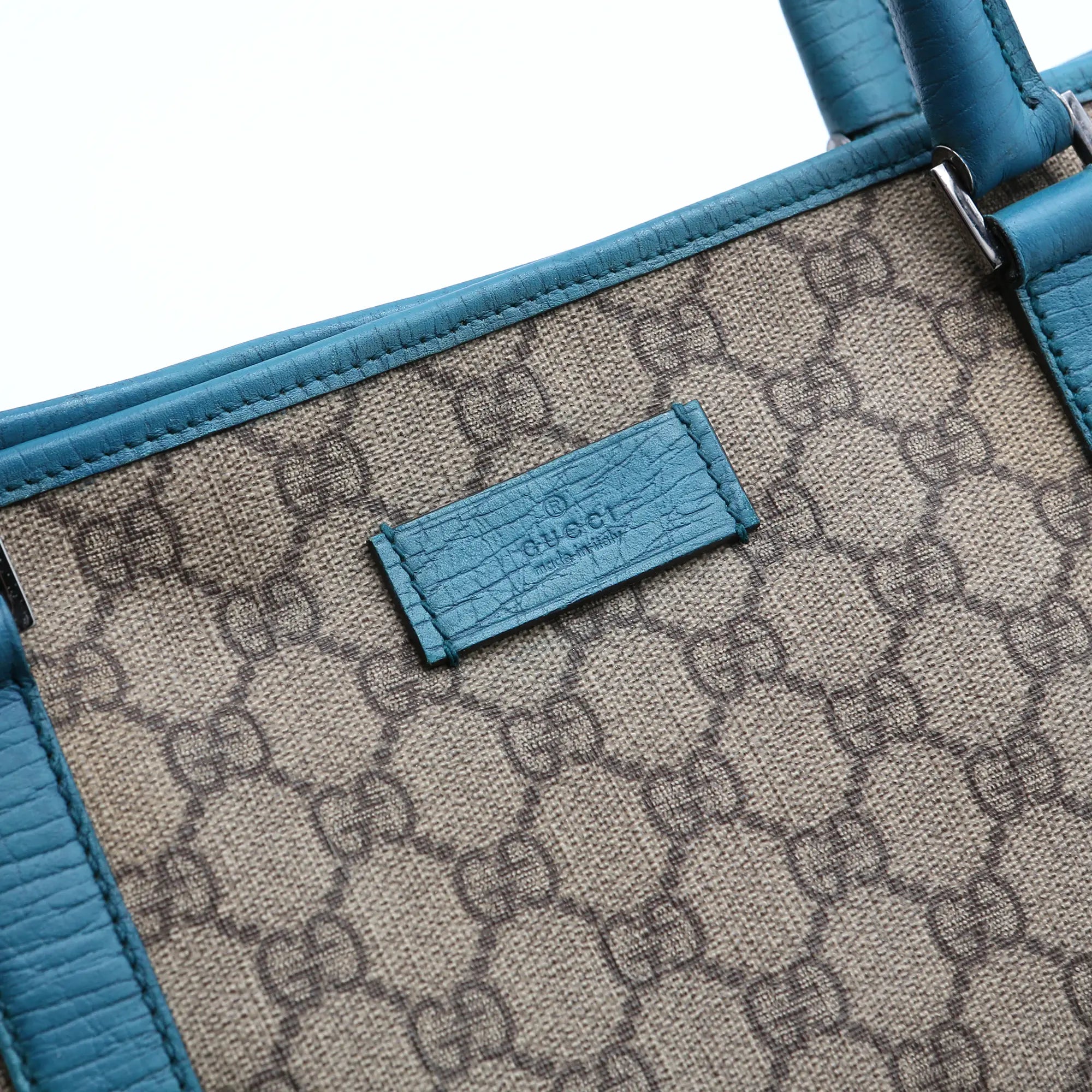 Borsa a spalla Gucci Joy  Tote GG Supreme  monogram beige e azzurra