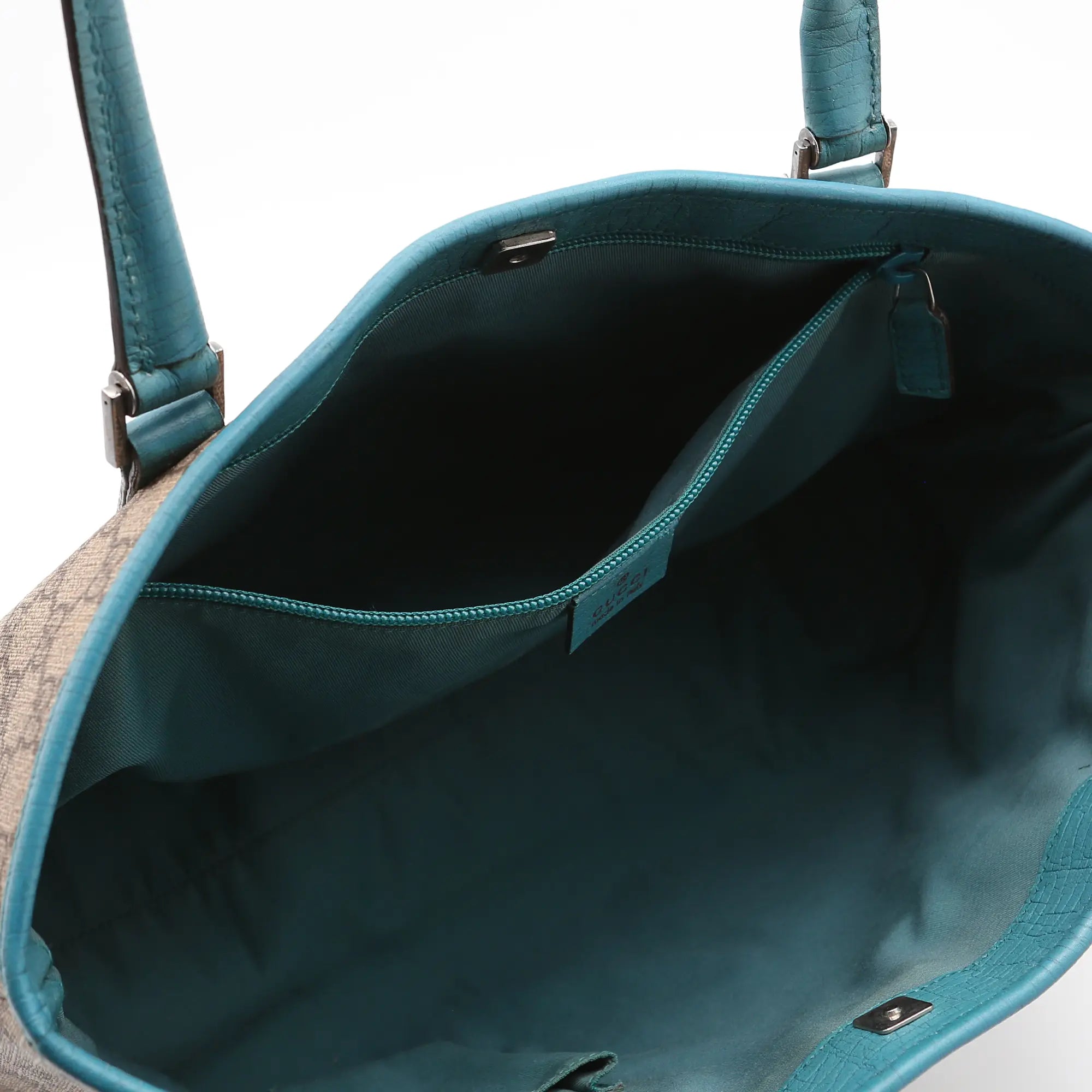 Borsa a spalla Gucci Joy  Tote GG Supreme  monogram beige e azzurra