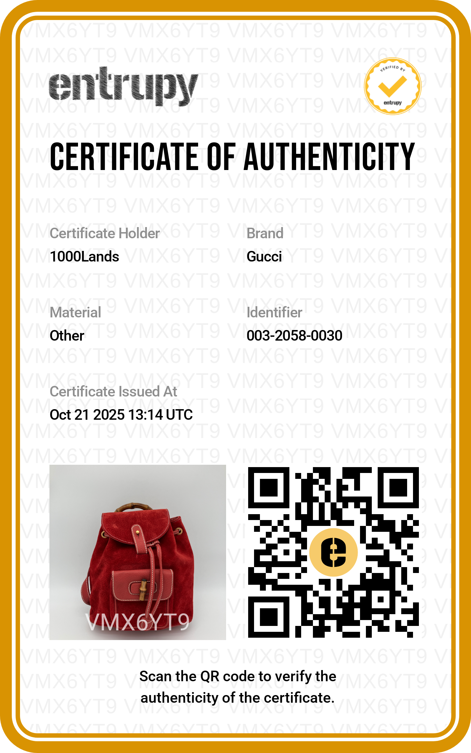 Zaino Gucci Bamboo Camoscio Rosso Vintage