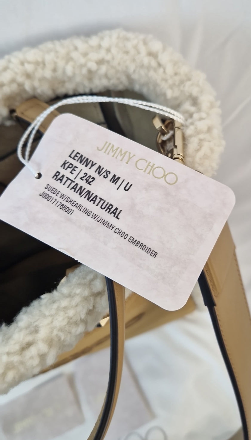 Borsa a mano Jimmy Choo suede beige