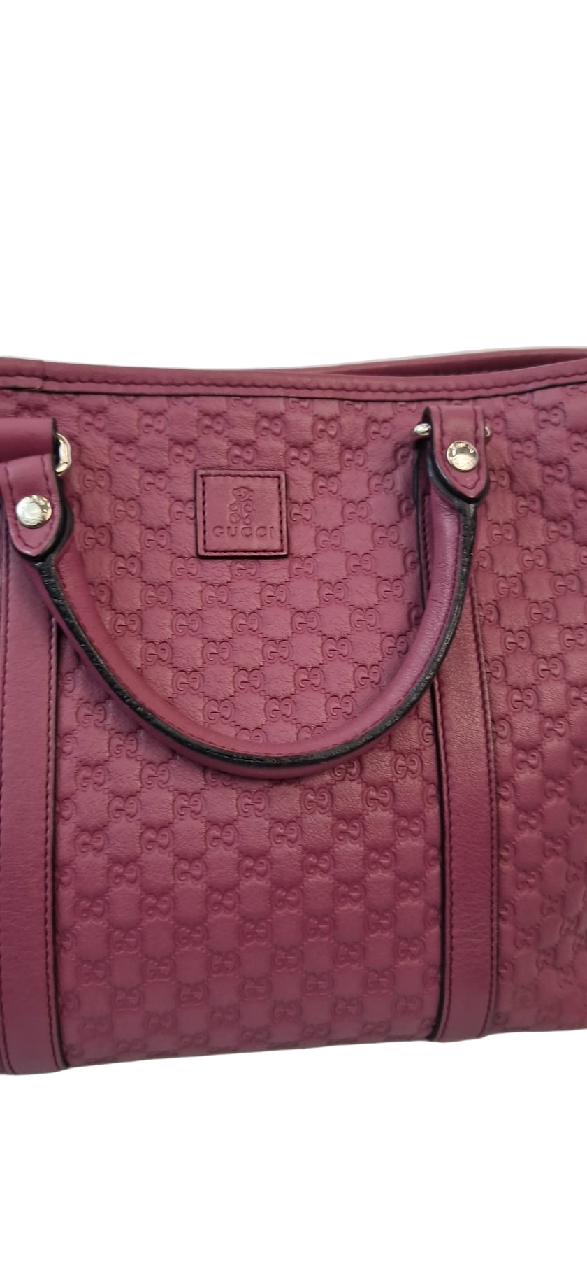 Borsa a mano Gucci Micro Guccissima rosa porpora