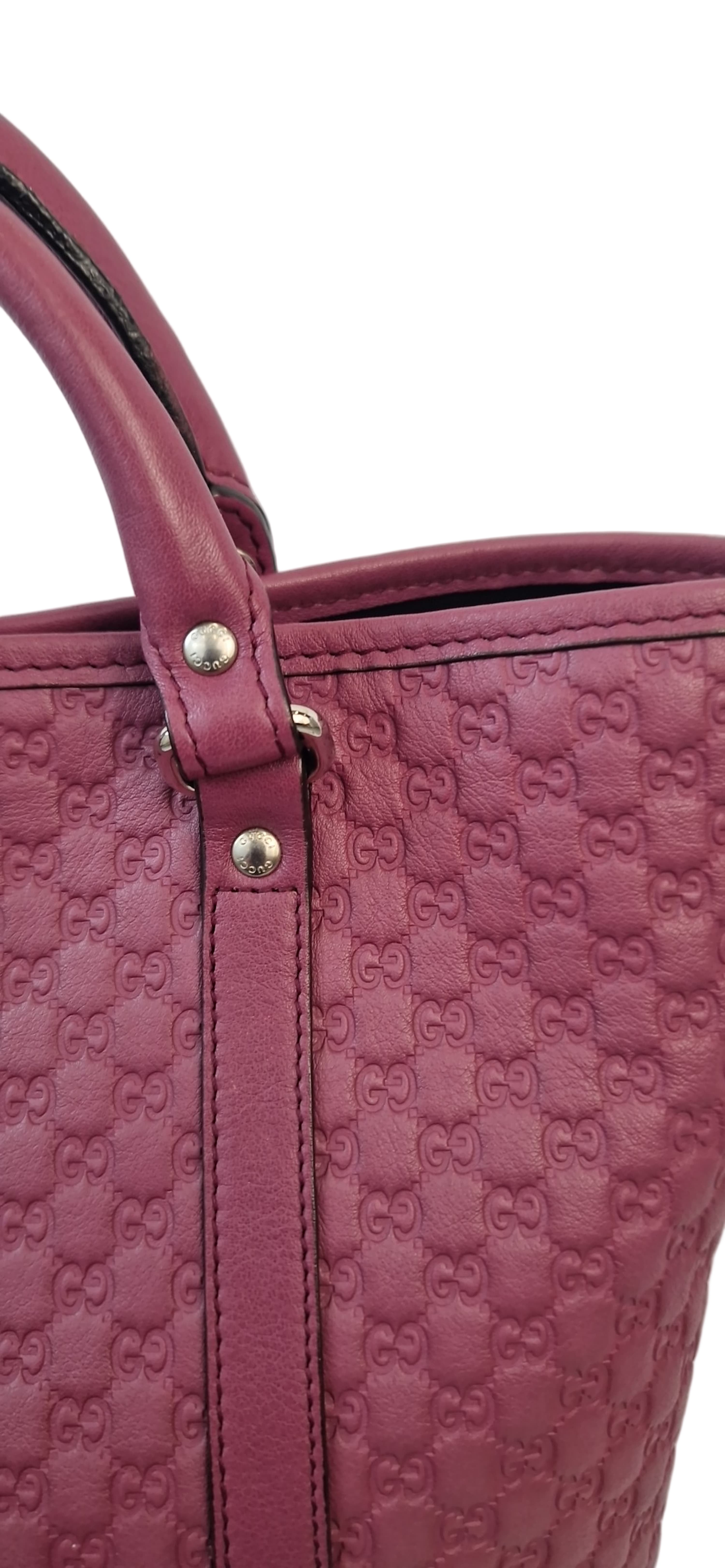 Borsa a mano Gucci Micro Guccissima rosa porpora