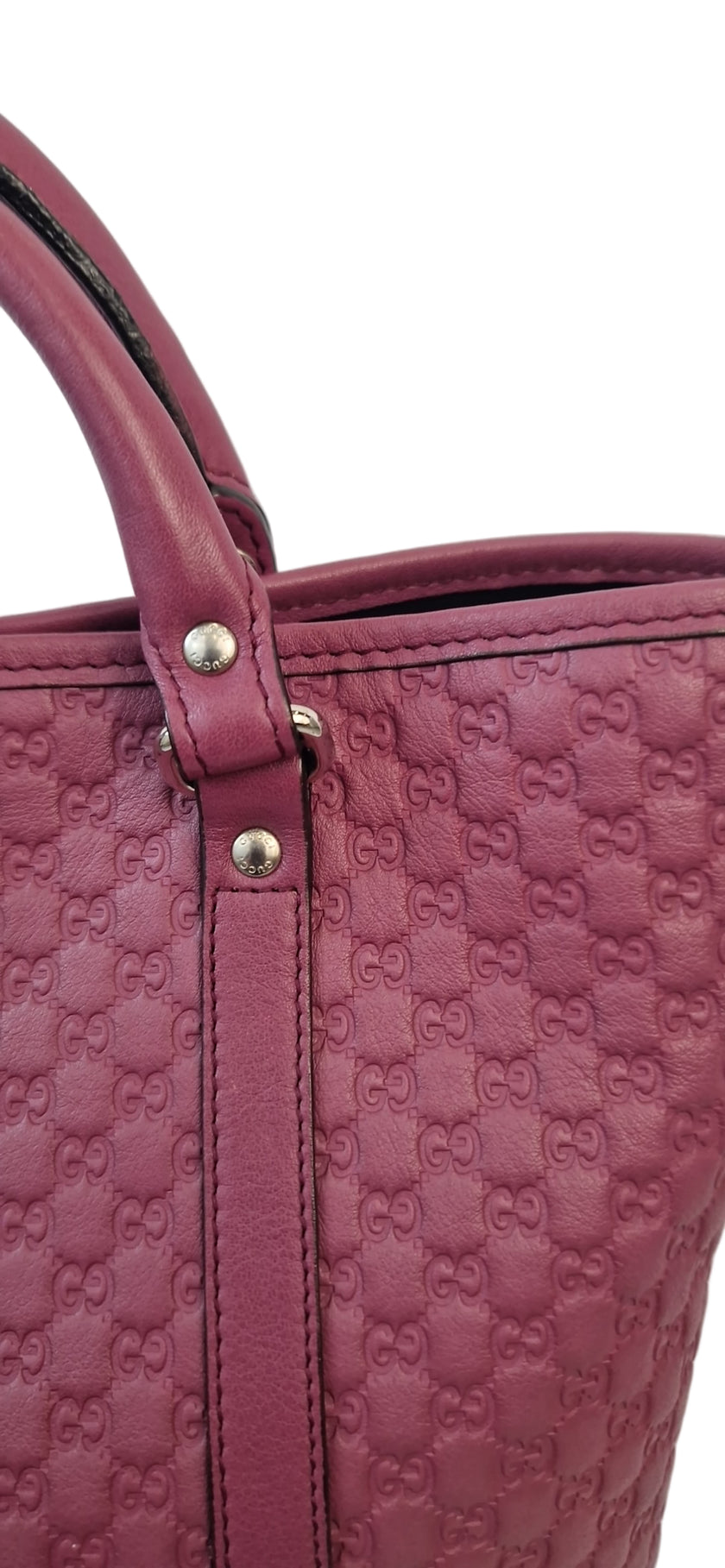 Borsa a mano Gucci Micro Guccissima rosa porpora