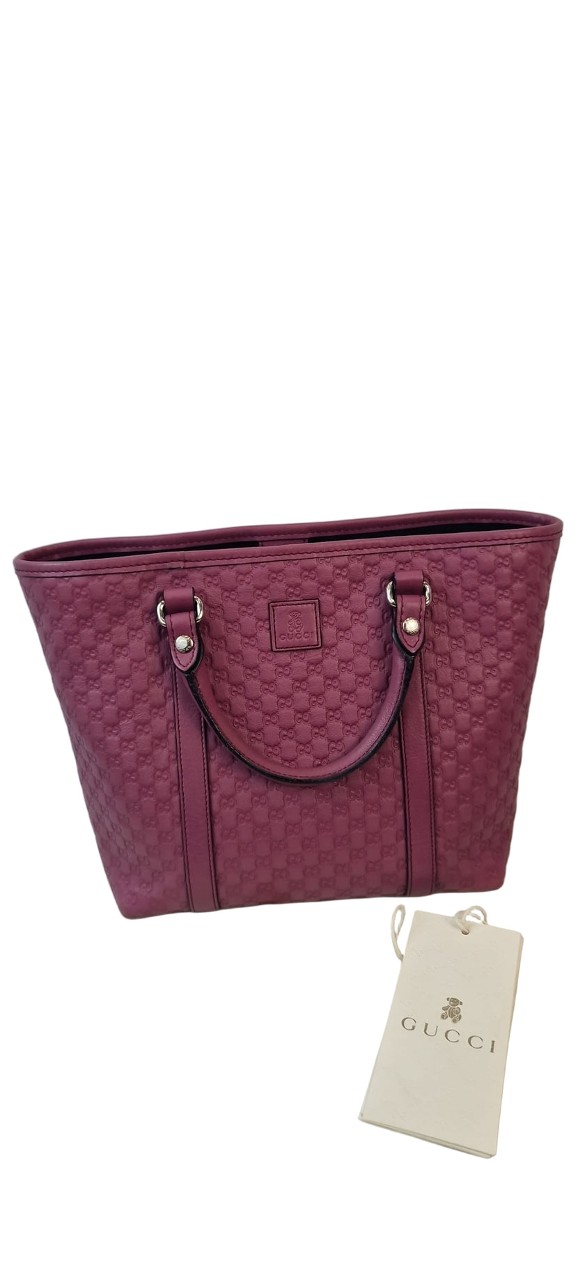 Borsa a mano Gucci Micro Guccissima rosa porpora