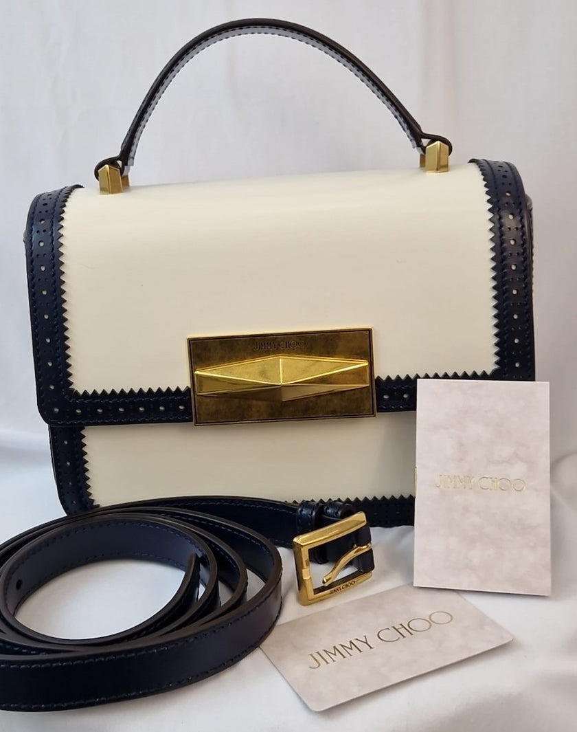 Borsa a mano Jimmy Choo avorio nera