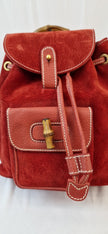 Zaino Gucci Bamboo Camoscio Rosso Vintage