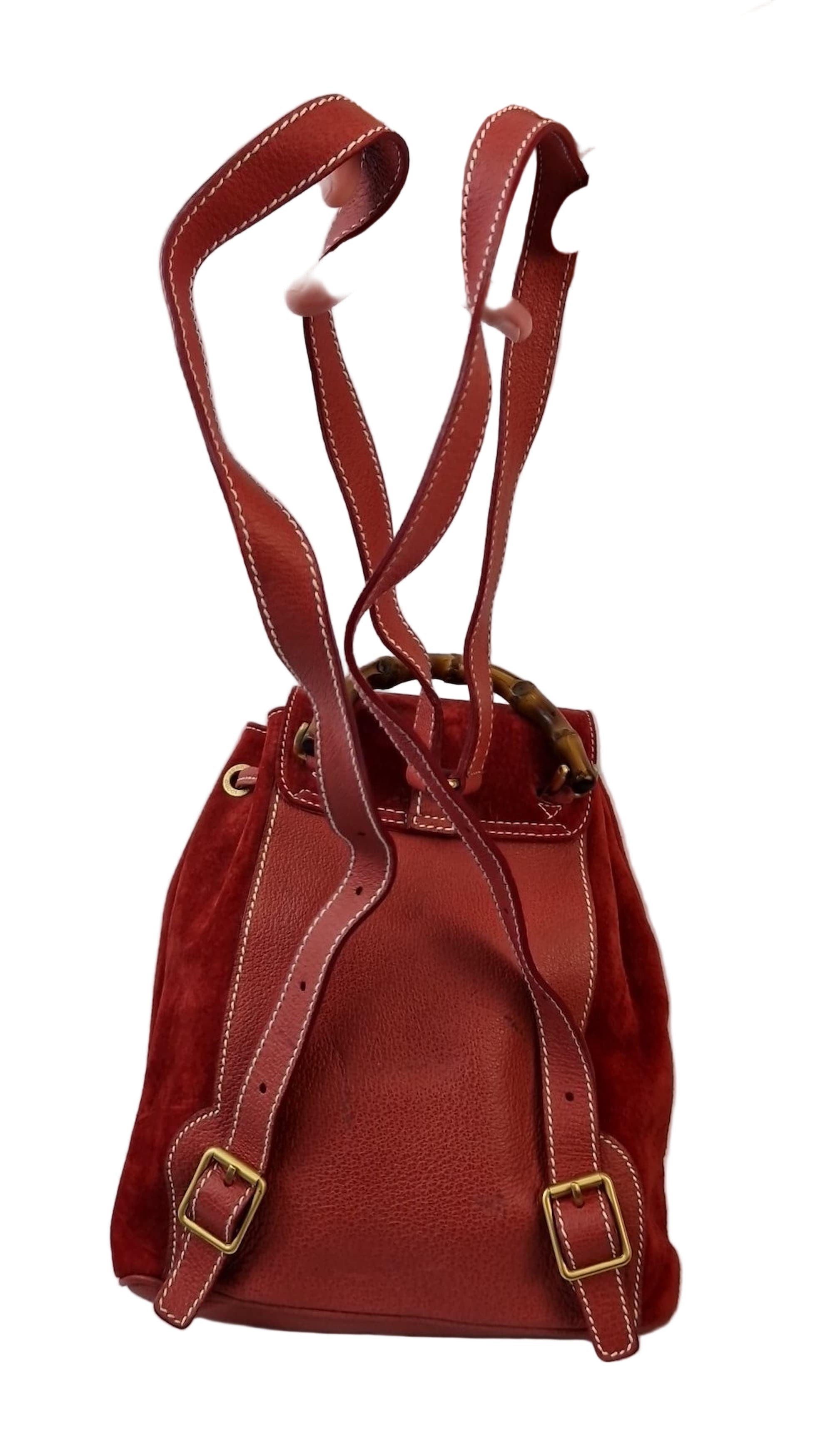 Zaino Gucci Bamboo Camoscio Rosso Vintage
