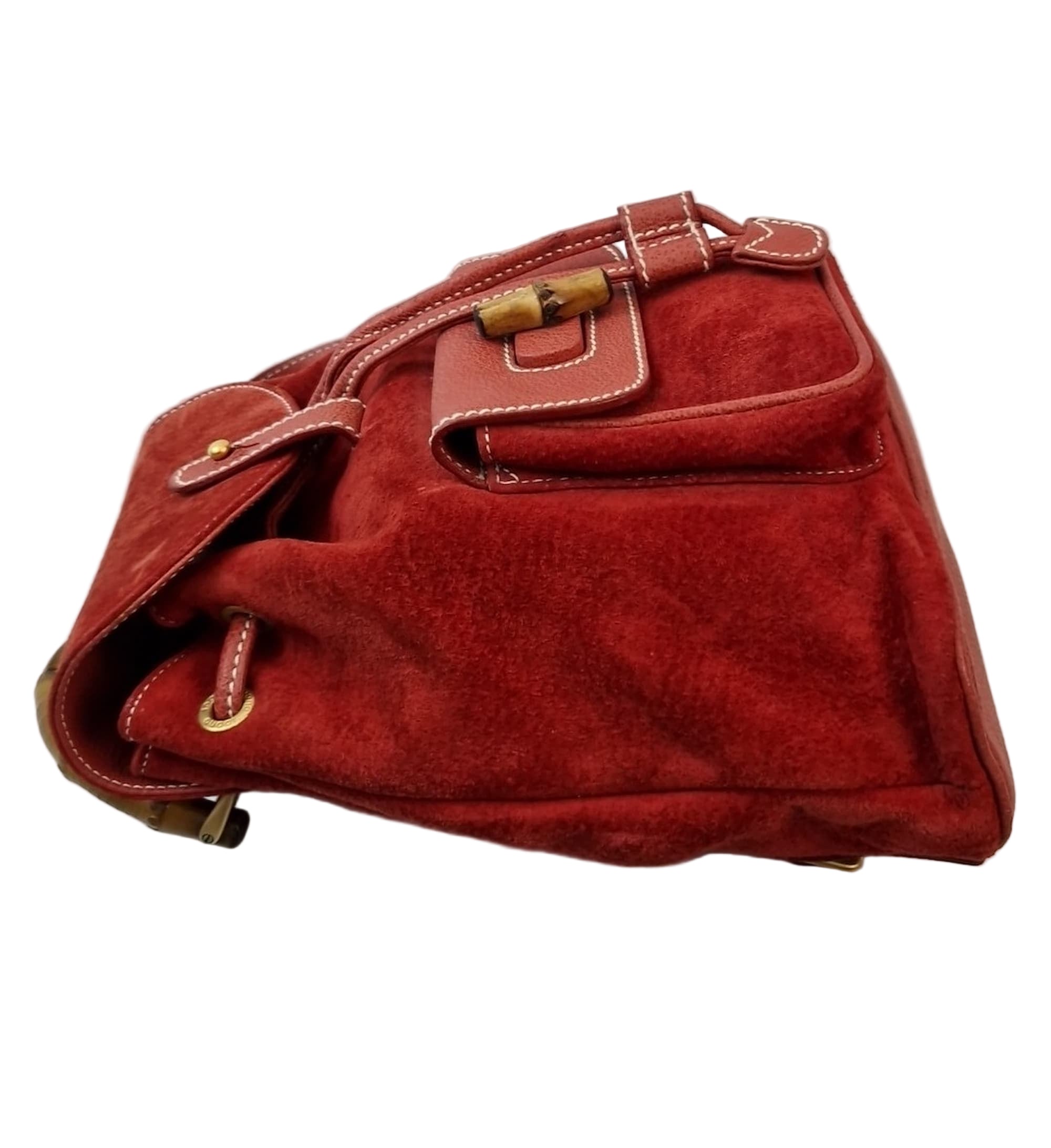 Zaino Gucci Bamboo Camoscio Rosso Vintage