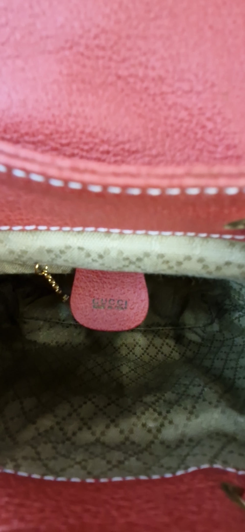 Zaino Gucci Bamboo Camoscio Rosso Vintage