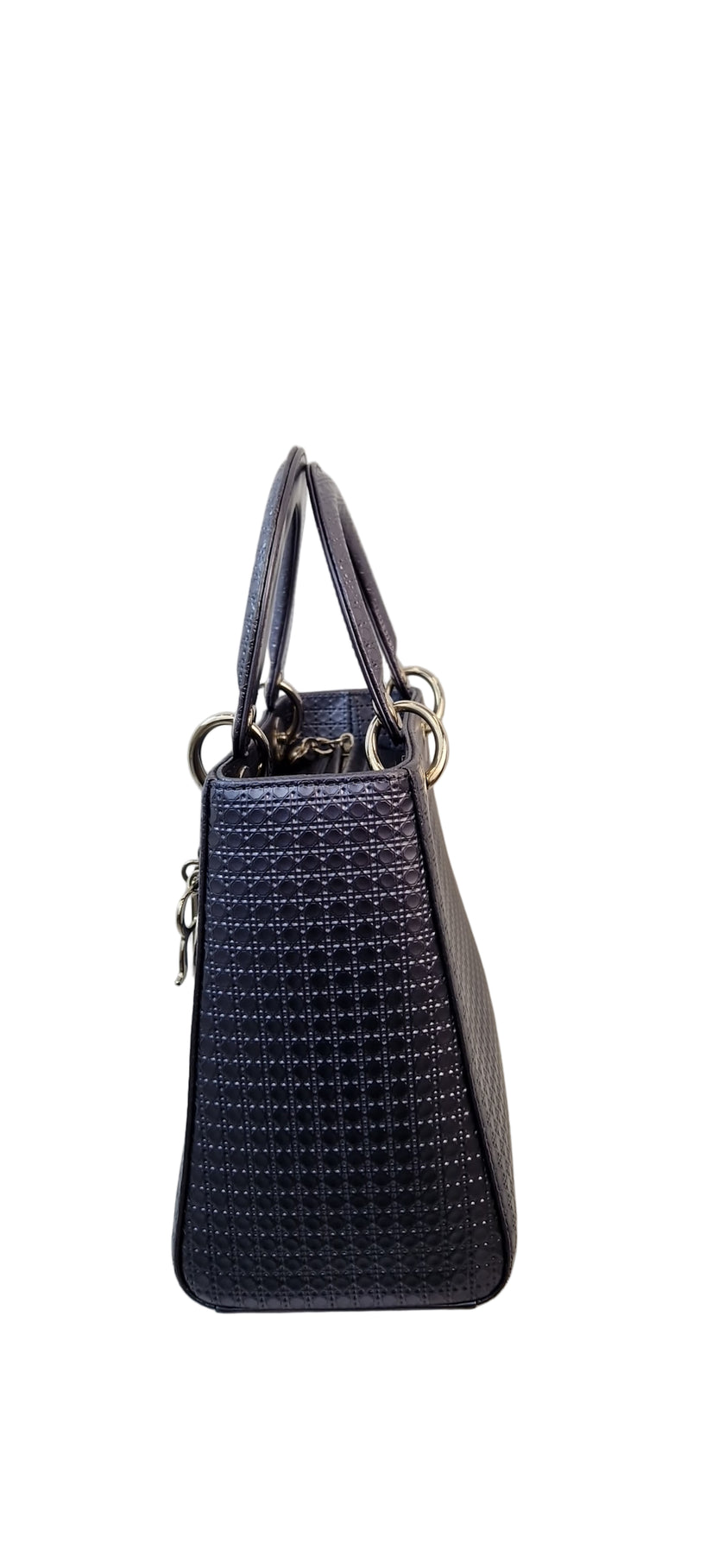 Borsa a mano Christian Dior, modello Lady Dior edizione limitata, grigio metallizzato