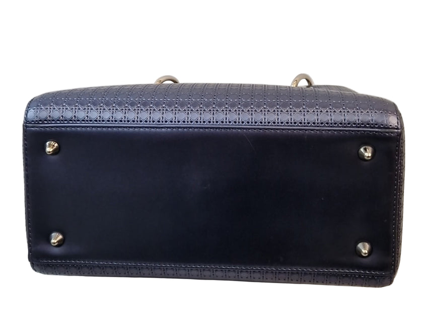 Borsa a mano Christian Dior, modello Lady Dior edizione limitata, grigio metallizzato