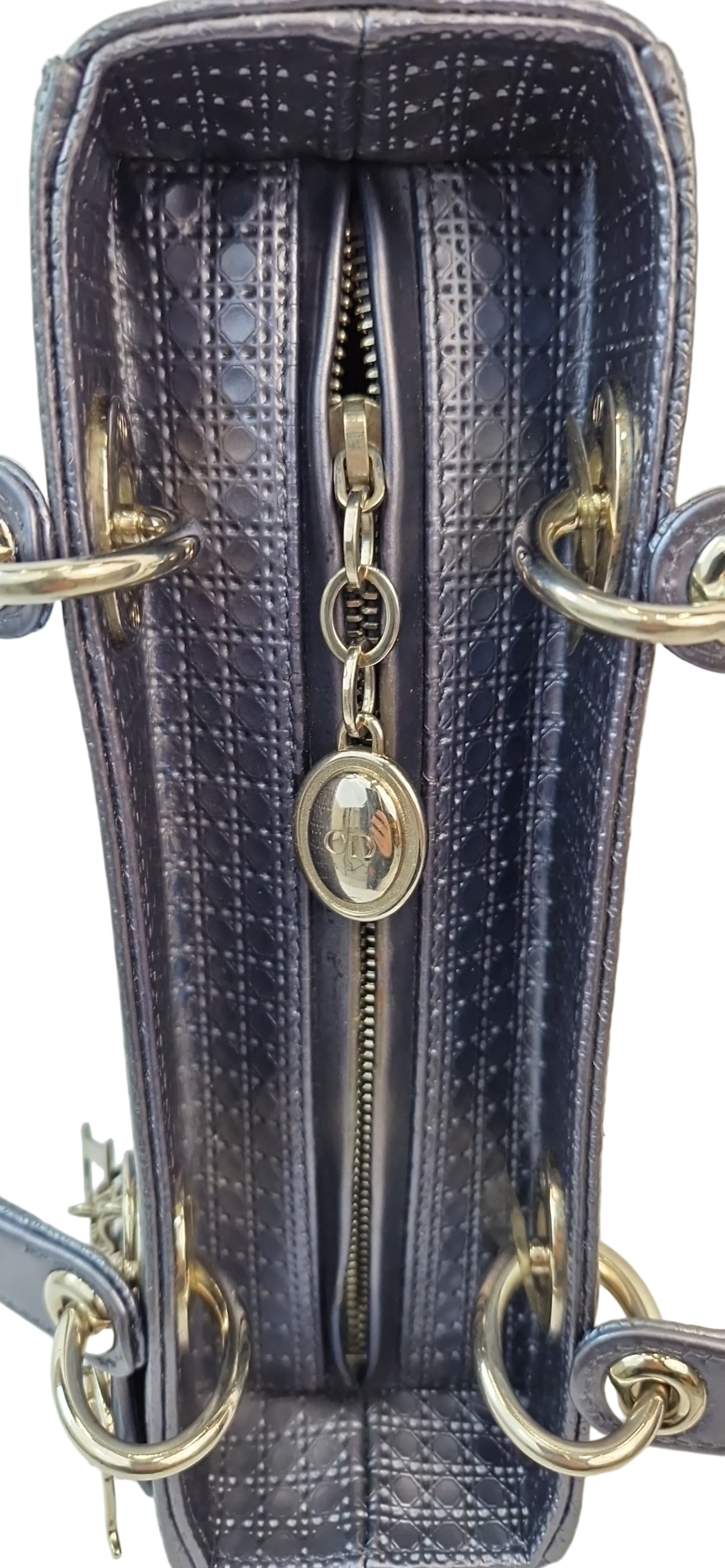 Borsa a mano Christian Dior, modello Lady Dior edizione limitata, grigio metallizzato