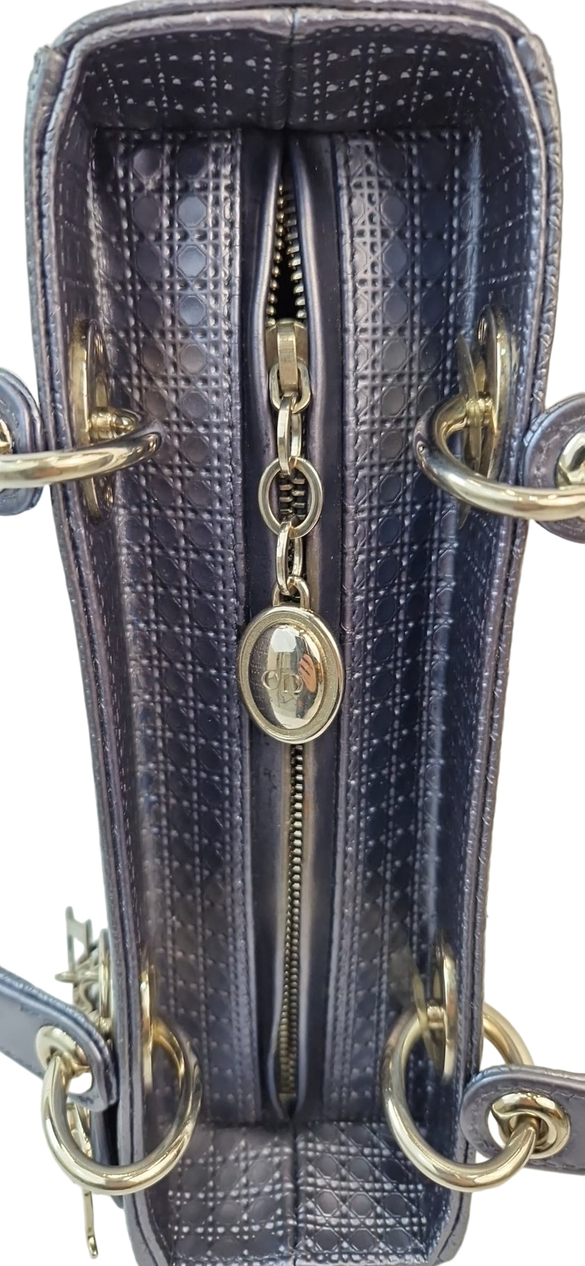 Borsa a mano Christian Dior, modello Lady Dior edizione limitata, grigio metallizzato