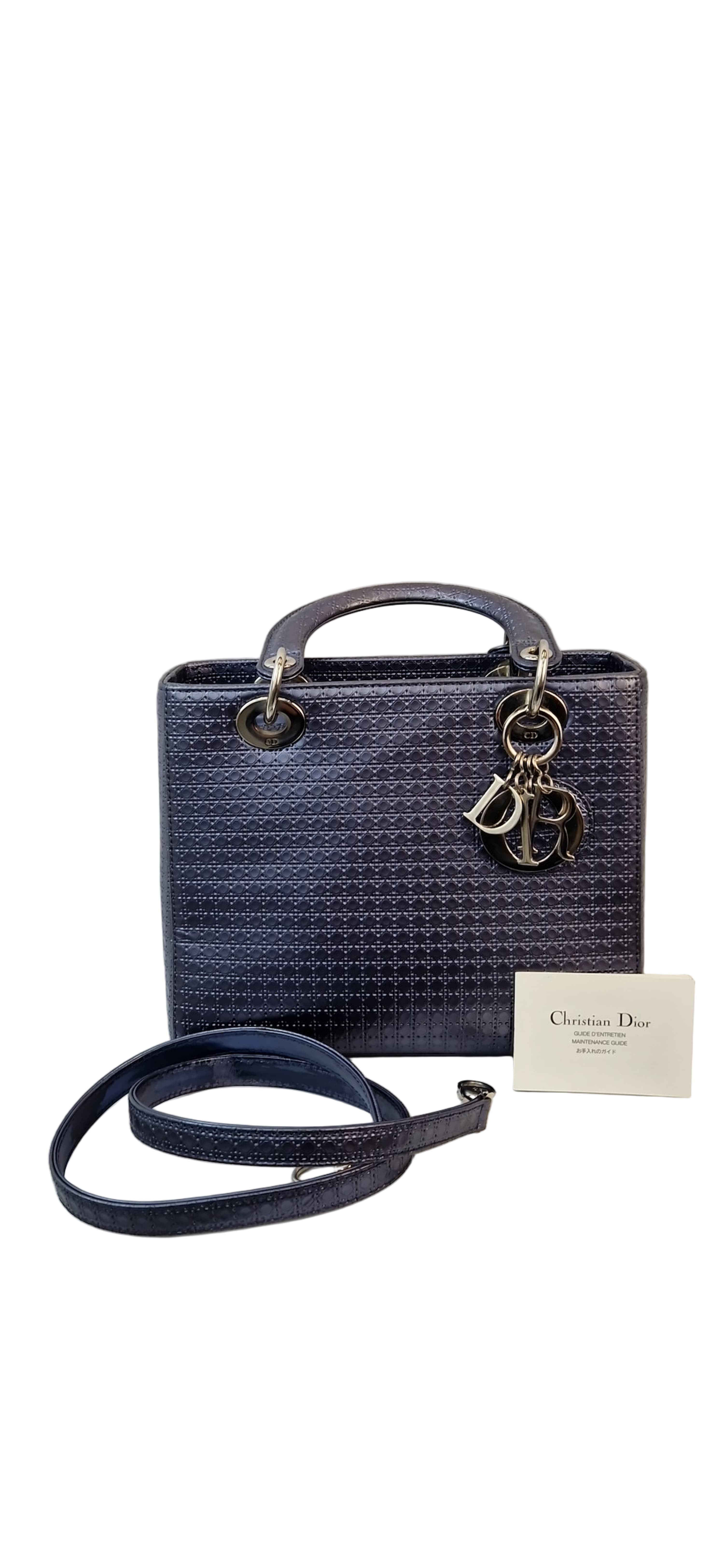 Borsa a mano Christian Dior, modello Lady Dior edizione limitata, grigio metallizzato