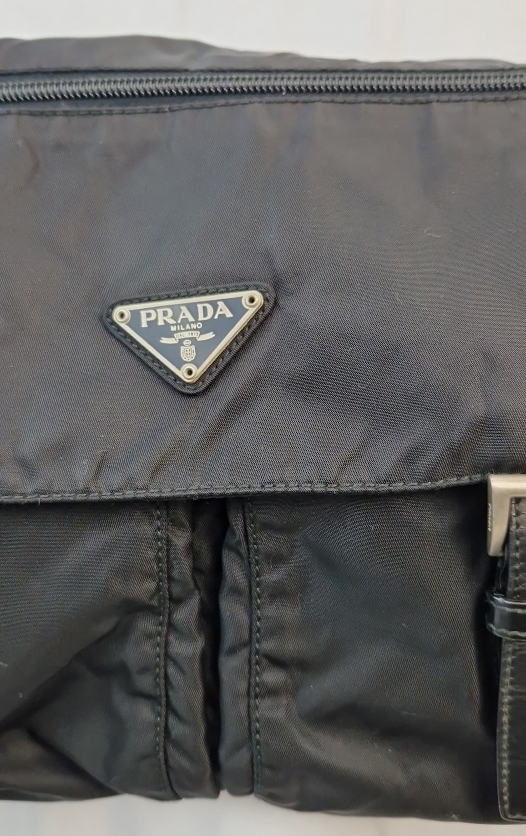 Borsa a tracolla Prada nylon nero