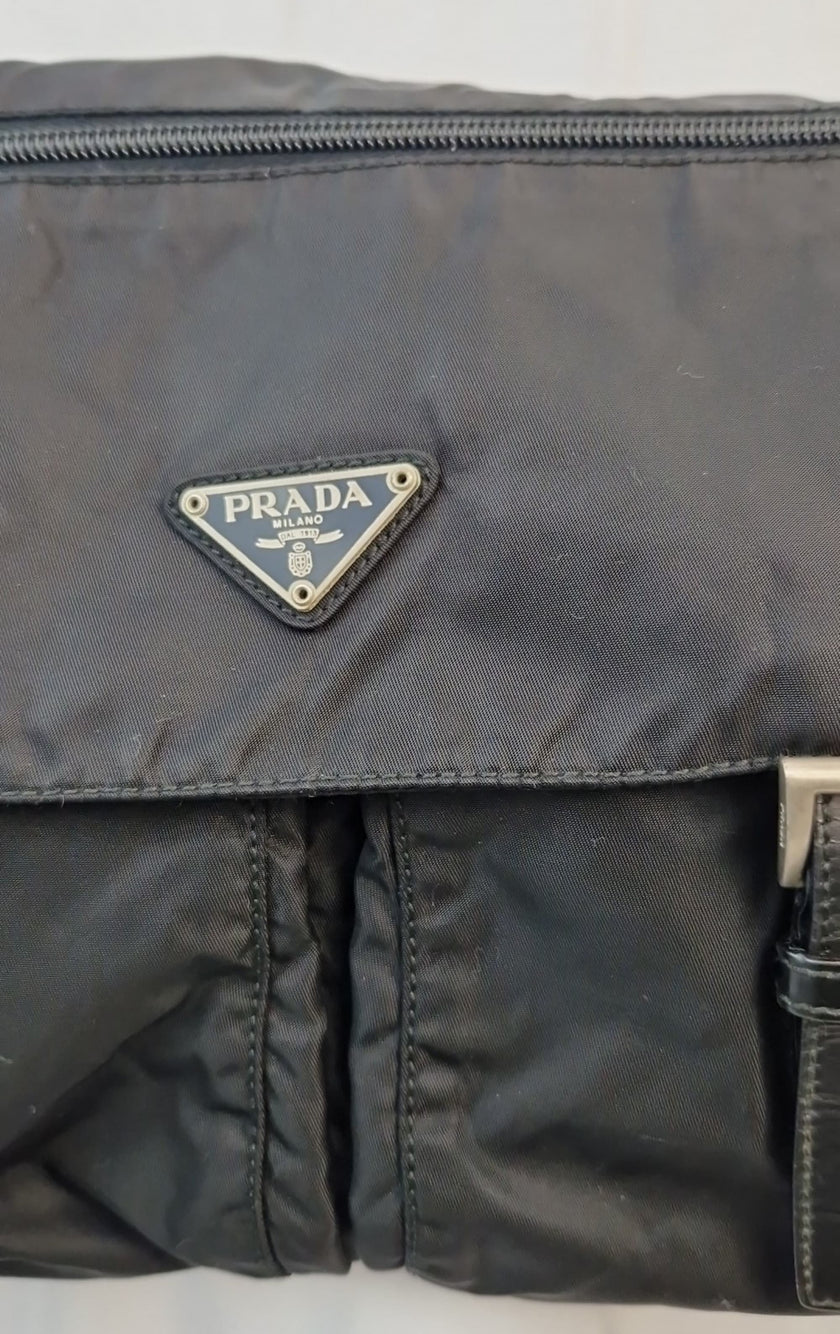 Borsa a tracolla Prada nylon nero