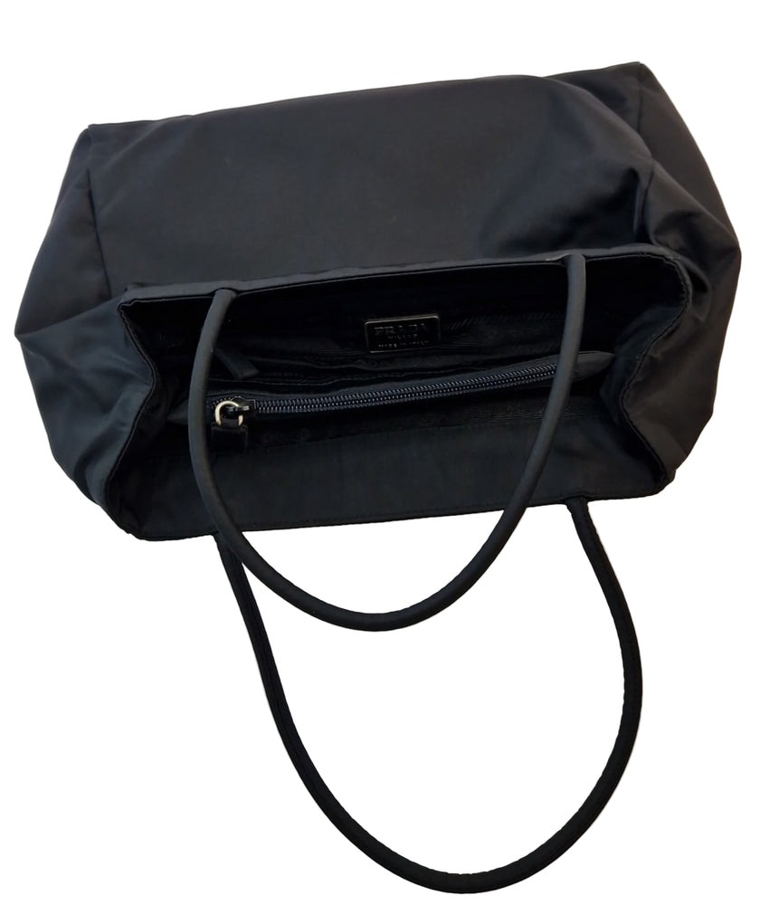 Borsa a spalla Prada City in tessuto nero