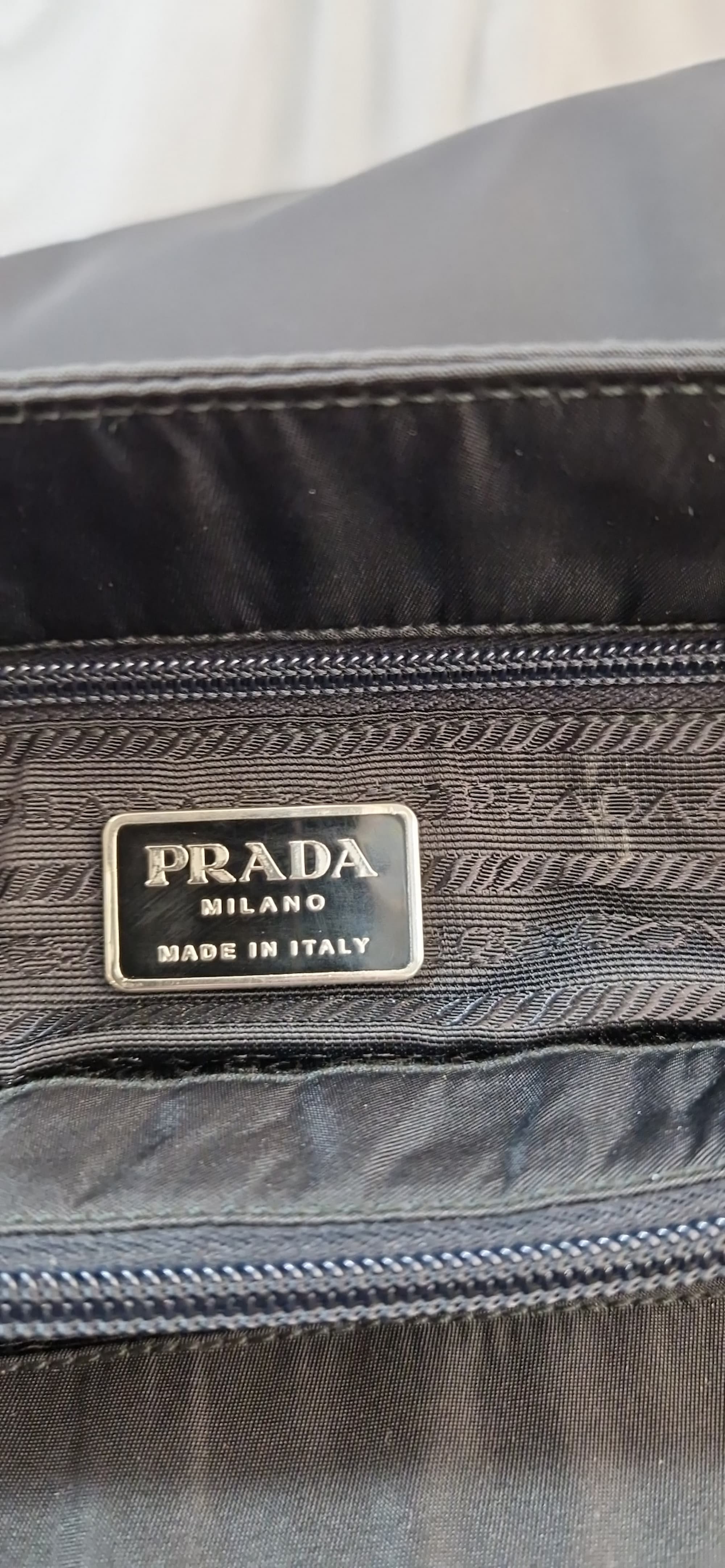 Borsa a spalla Prada City in tessuto nero