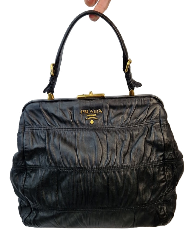Borsa a mano Prada Dressy Frame Gaufre