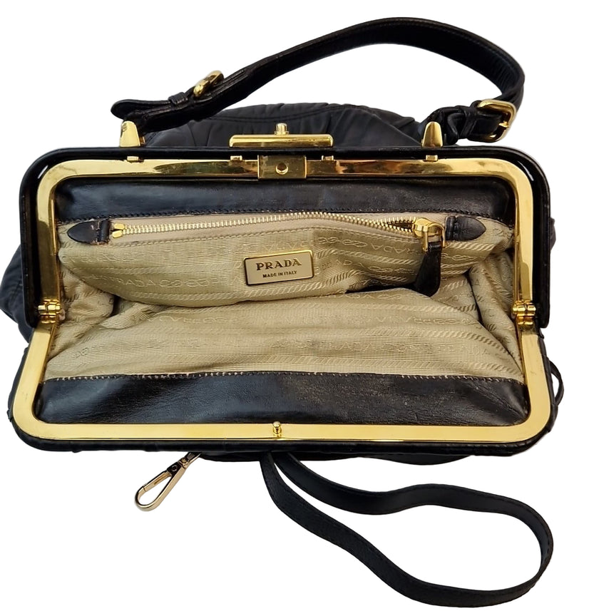 Borsa a mano Prada Dressy Frame Gaufre