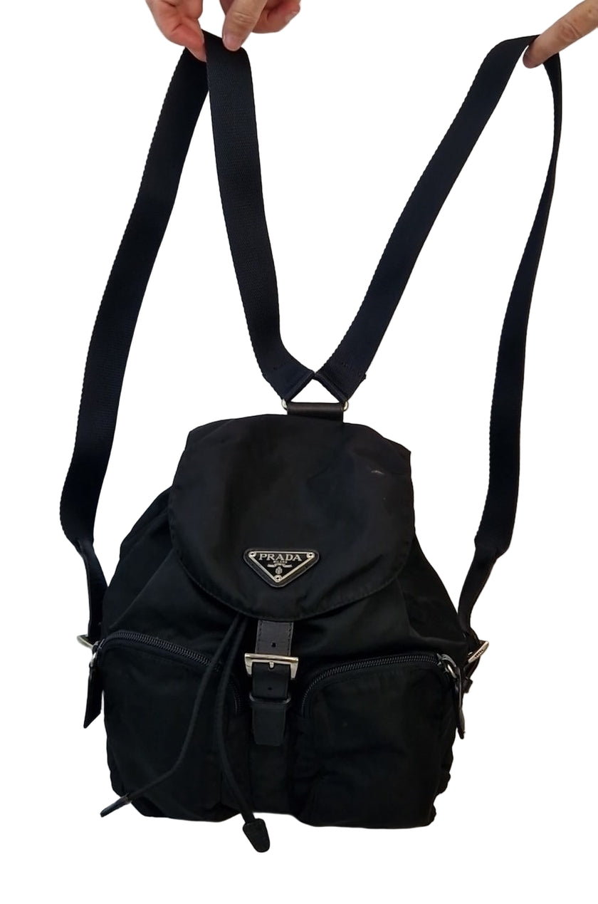 Zaino Prada in nylon nero