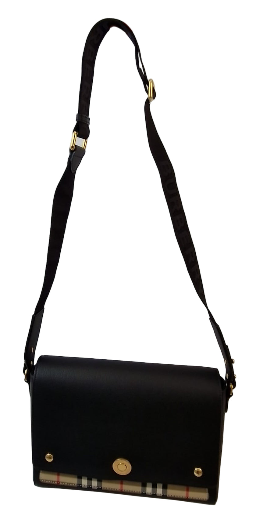 Borsa a tracolla Burberry Note in pelle nera