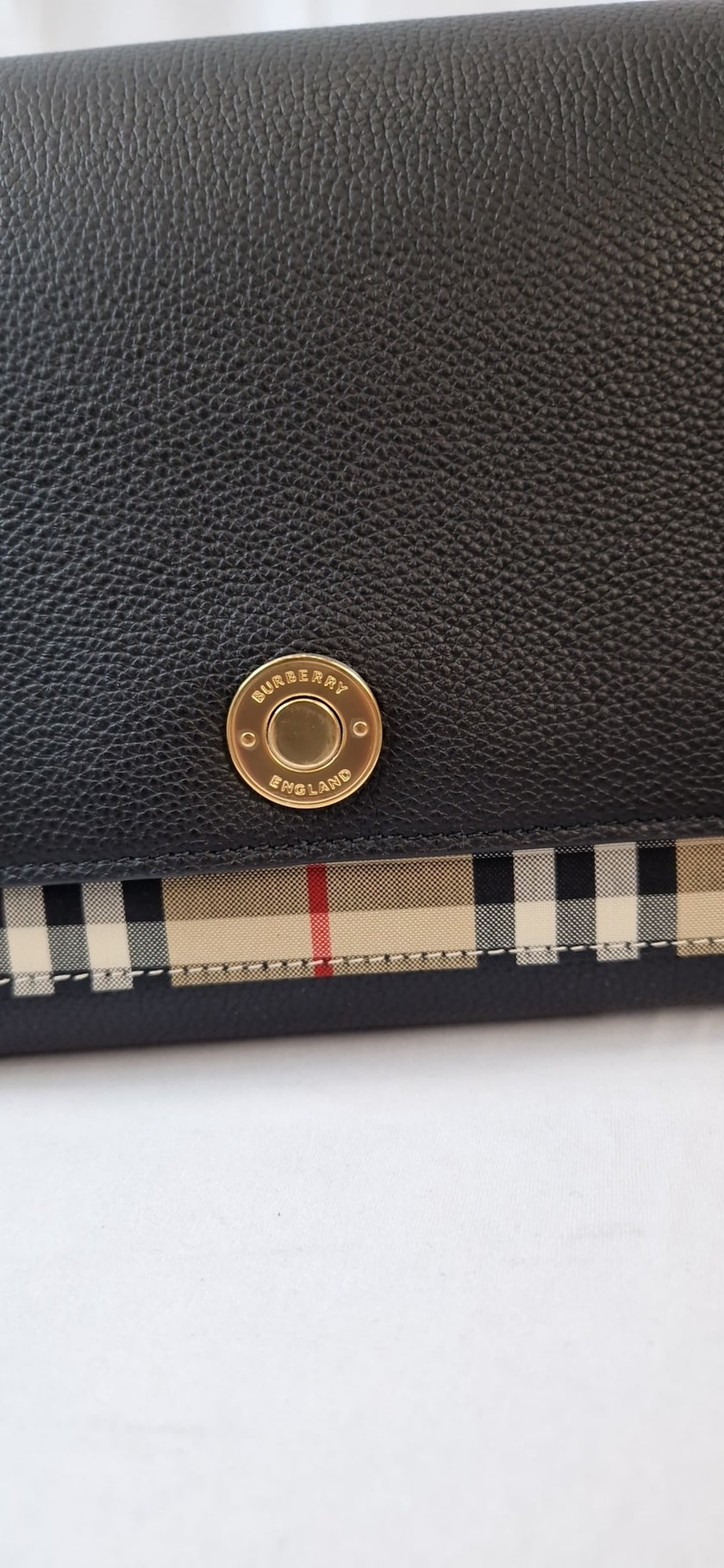 Borsa a tracolla Burberry Note in pelle nera