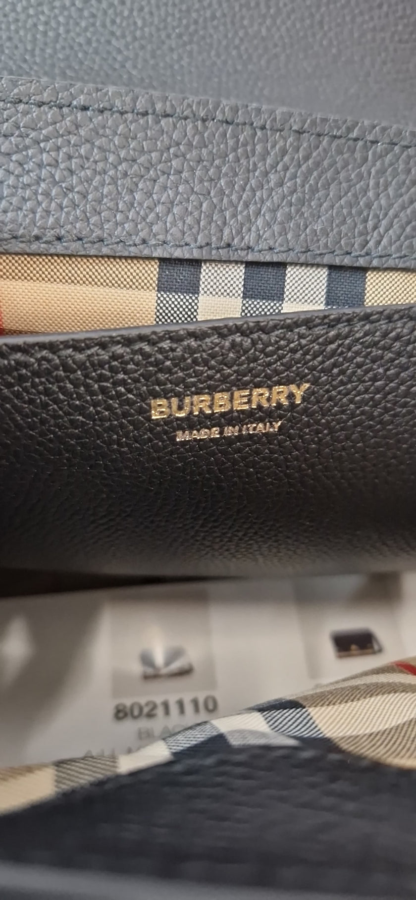 Borsa a tracolla Burberry Note in pelle nera