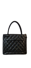 Borsa a mano Chanel Medaillon pelle Caviar nera martellata