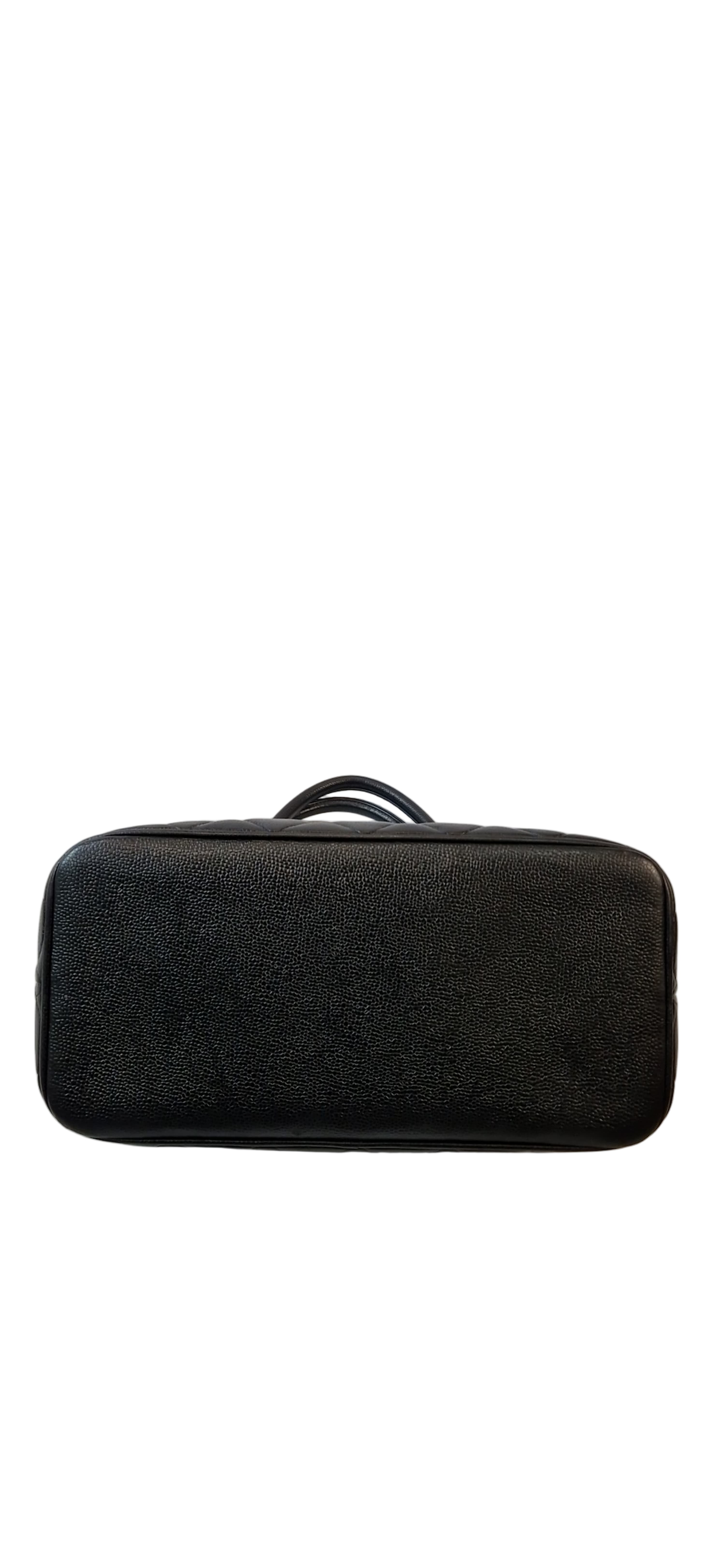 Borsa a mano Chanel Medaillon pelle Caviar nera martellata