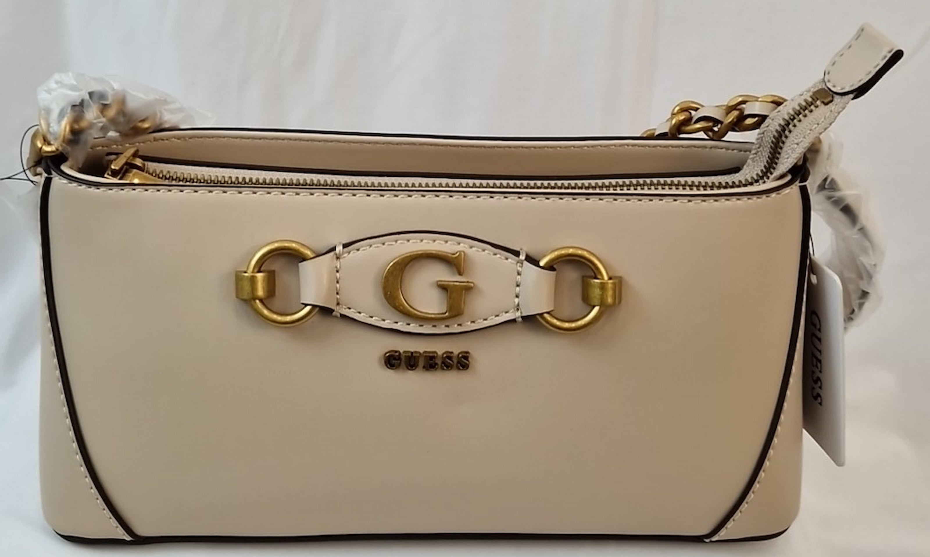 Borsa a tracolla Guess Izzy Top Zip beige