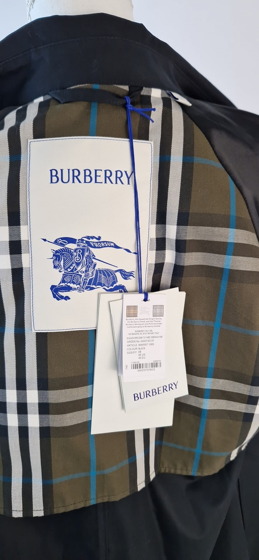 Trench Burberry Short Kensington Heritage Trench Coat nero