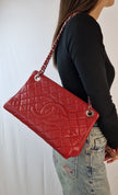 Chanel red shoulder bag
