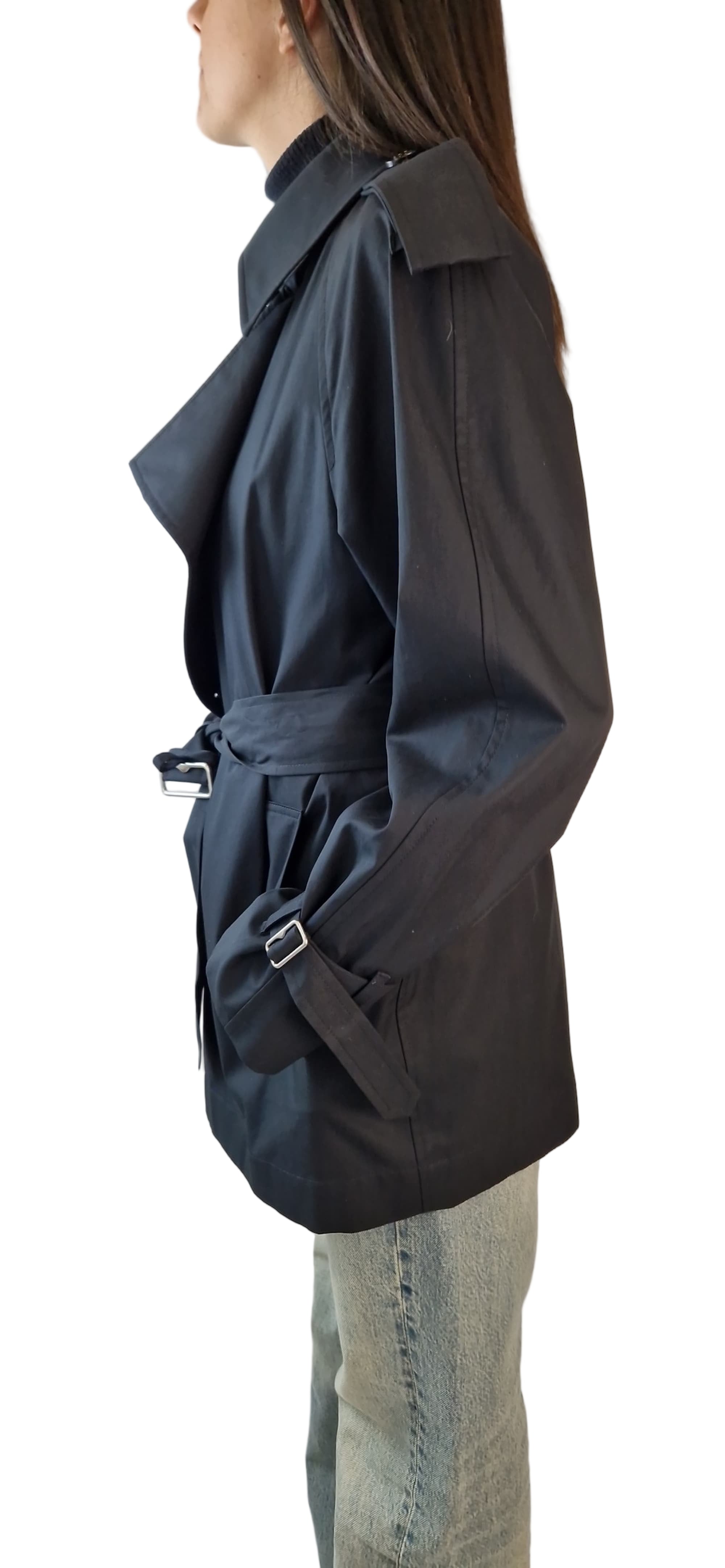 Trench Burberry Short Kensington Heritage Trench Coat nero