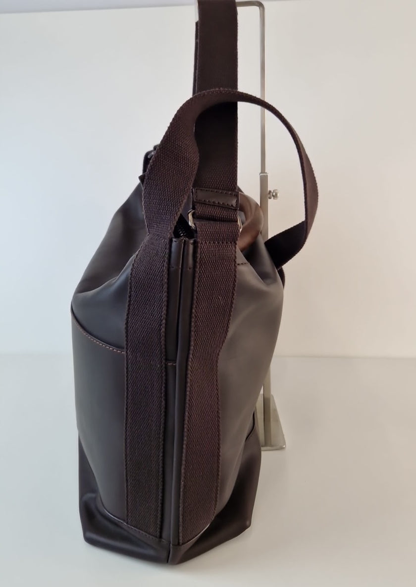 Salvatore Ferragamo braune Lederhandtasche und Schultertasche