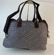 Salvatore Ferragamo handbag with blue and brown geometric pattern