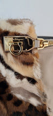 Salvatore Ferragamo Verve Fox Fur Leather Handbag