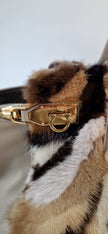 Salvatore Ferragamo Verve Fox Fur Leather Handbag