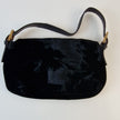 Fendi Schwarze Samt-Baguette-Schultertasche